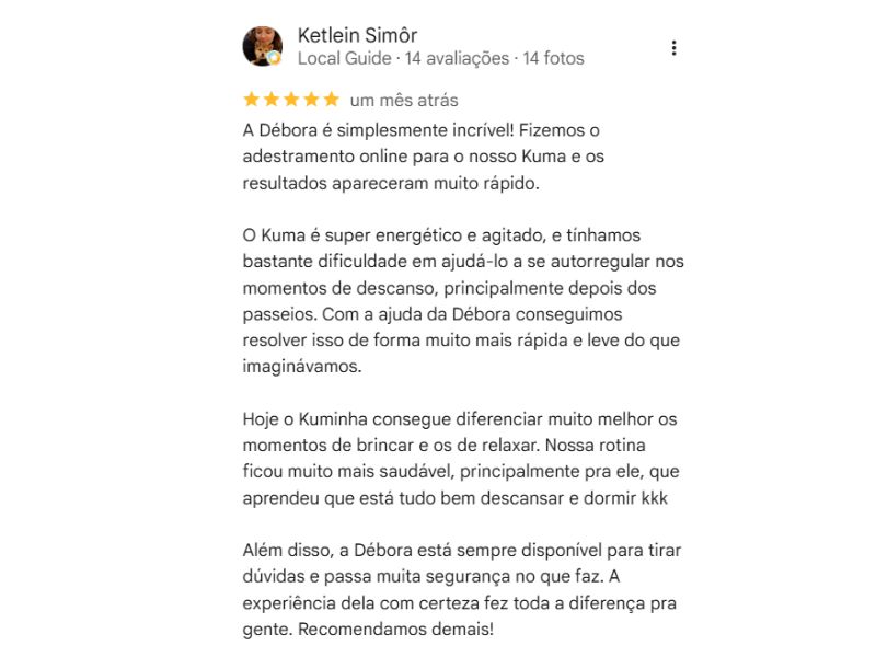 Depoimento 4 sobre a consultoria para filhote de Shiba Inu